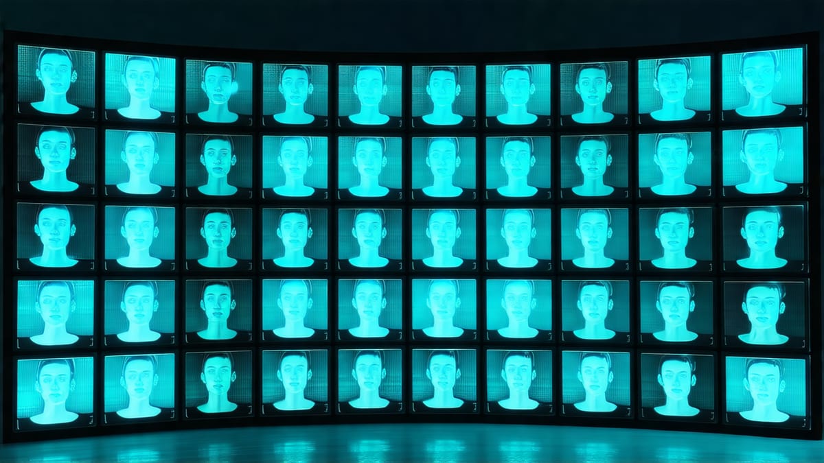 A screen showing a grid of consistent AI-generated character portraits